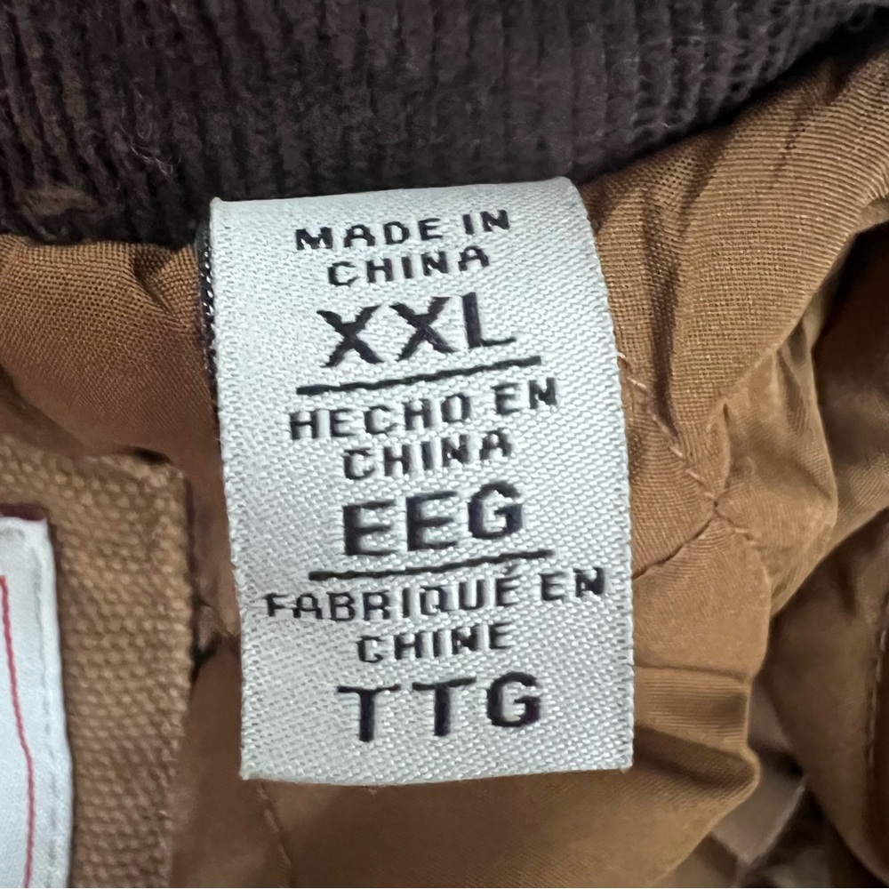 LEVI STRAUSS & CO. Brown Canvas Workwear Chore Jacket Corduroy Collar Zip Front - Picture 11 of 13